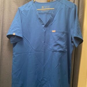 FIGS  Blue V-Neck Shirt